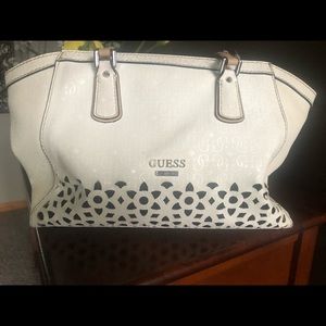 Guess Bianca Nero Laser-cut Frame Satchel